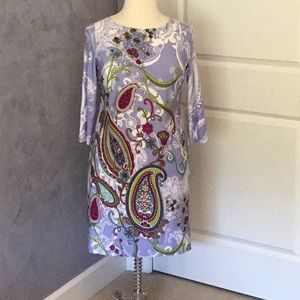 London Times lavender/multi print dress. NWT